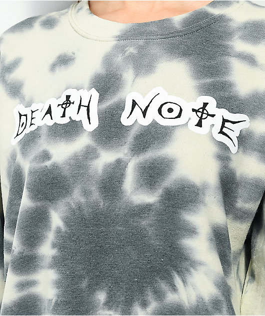 Desert Dreamer x Death Note Wings Grey & Cream Tie Dye Crewneck Sweatshirt