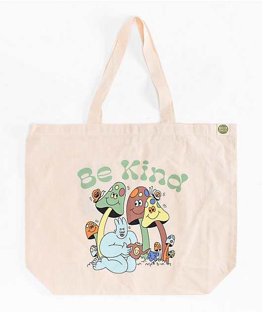 Desert Dreamer x Dreyfus Art Be Kind Mushroom Natural Tote Bag