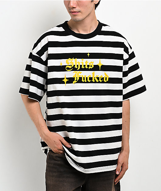 Designer Trash Black & White Stripe T-Shirt