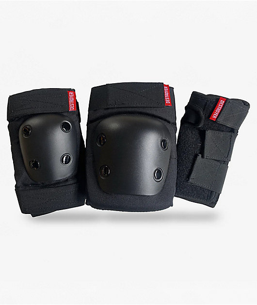 Destroyer Adult Black 3 Pack Protective Pads
