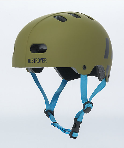 Destroyer Certified Matte Green Skateboard Helmet