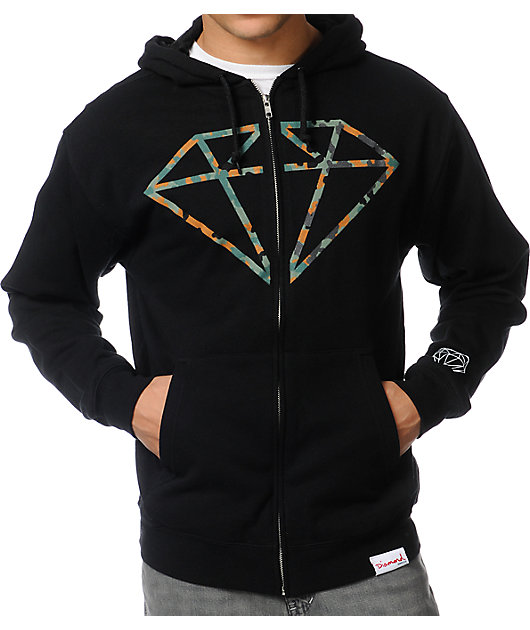 diamond supply co zip up hoodie