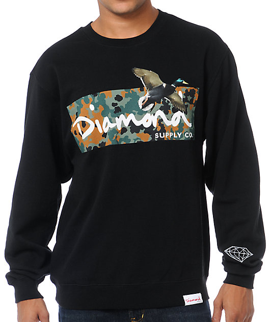 Diamond Supply Co Hunters Black Crew Neck Sweatshirt Zumiez