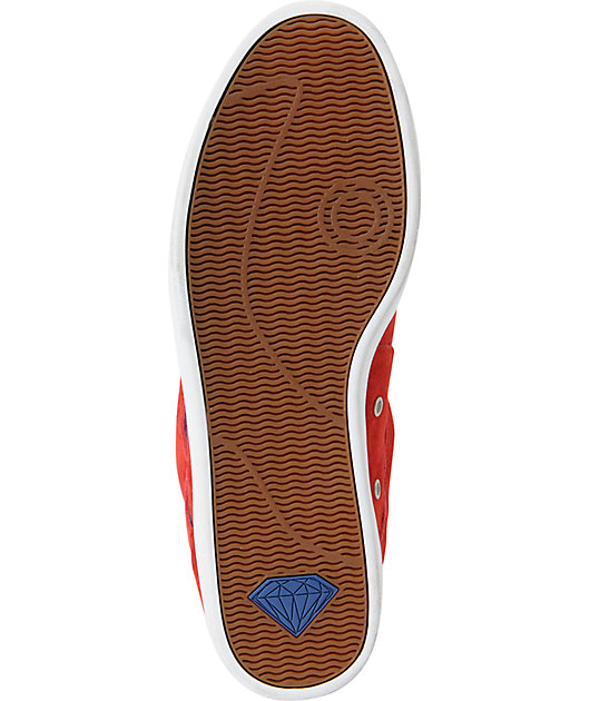 Diamond Supply Co VVS Red &amp; Blue Suede Skate Shoes Zumiez