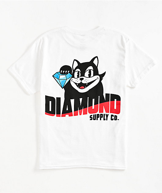 Diamond Supply Co. Kids Diamond Cat White T-Shirt