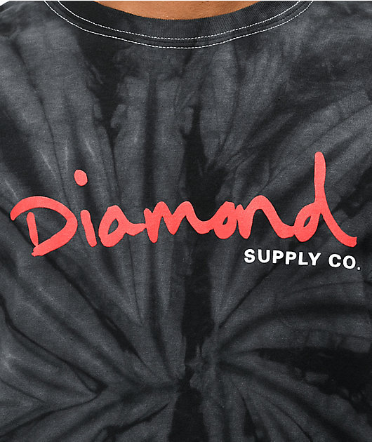 Diamond Supply Co. OG Script Black & Grey Tie Dye T-Shirt