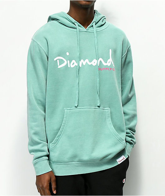 diamond og script hoodie