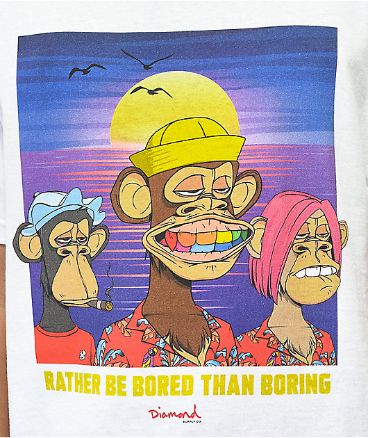 Diamond Supply Co. x Ape 3 Some Ape camiseta blanca