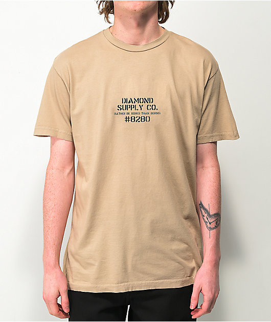 Diamond Supply Co. x Ape Military Ape camiseta crema