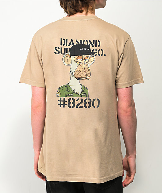 Diamond Supply Co. x Ape Military Ape camiseta crema