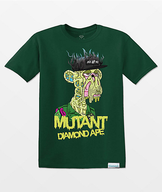 Diamond Supply Co. x Ape Miltary Mutant Ape camiseta verde