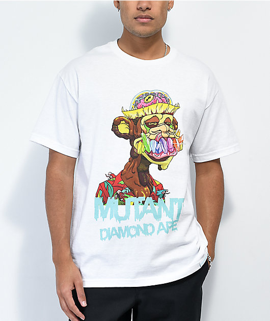 関送込 DND4DES Abstract Penguin 2006 Diamond T-Shirt Diamond Supply Co. x Ape Mutant Diamond Ape White T-Shirt