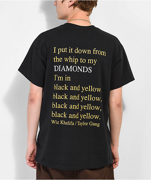 Diamond Supply Co. x Taylor Gang Unpolo camiseta negra y amarilla