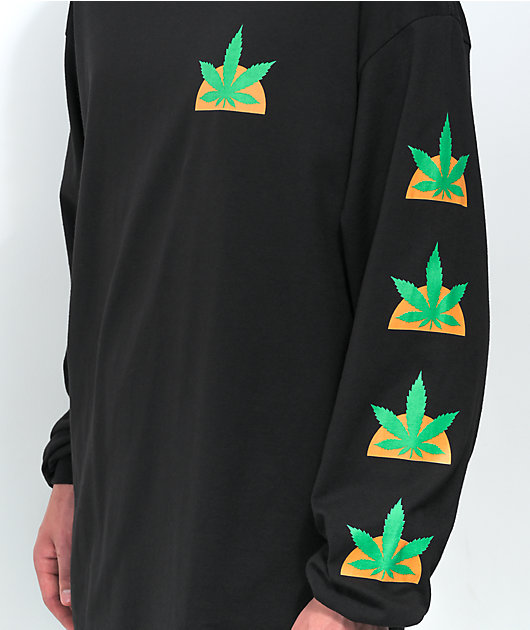 Diamond Supply Co. x Taylor Gang x Weedmaps Kush Logo Black Long Sleeve  T-Shirt