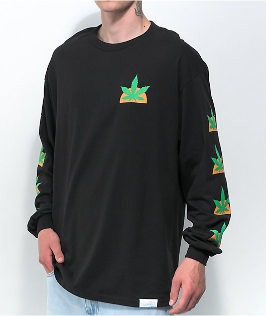 Diamond Supply Co. x Taylor Gang x Weedmaps Kush Logo Black Long Sleeve  T-Shirt