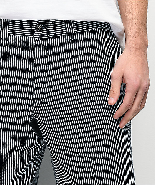 Dickies '67 pantalones de trabajo ajustados negros y blancas de rayas