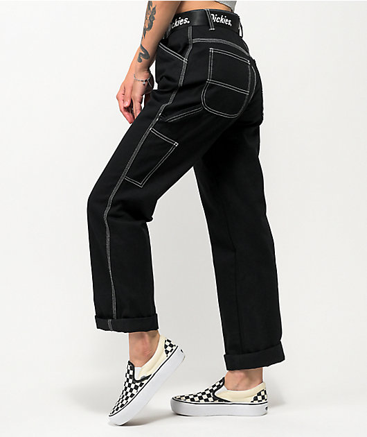 Dickies black pants with best sale white stitching