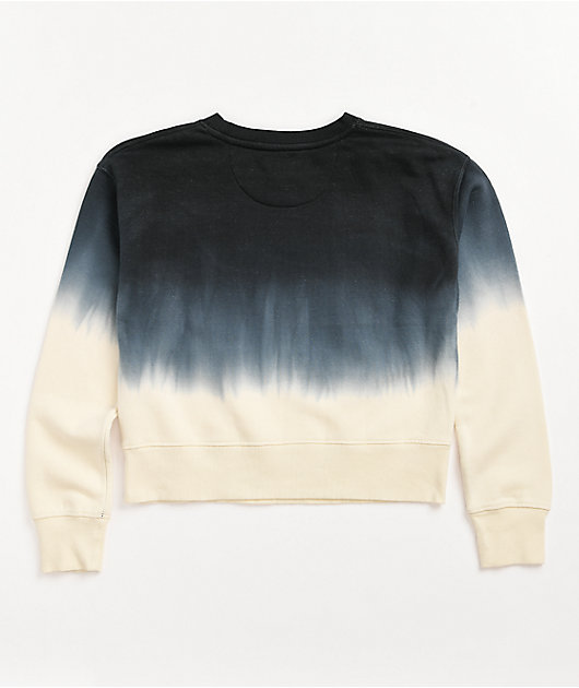Dickies Black & White Dip Dye Crop Crew Neck Sweatshirt