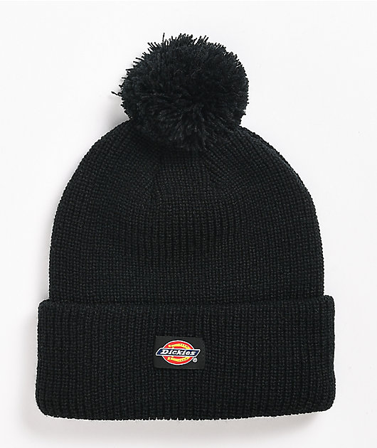 Dickies Cuffed Black Pom Beanie