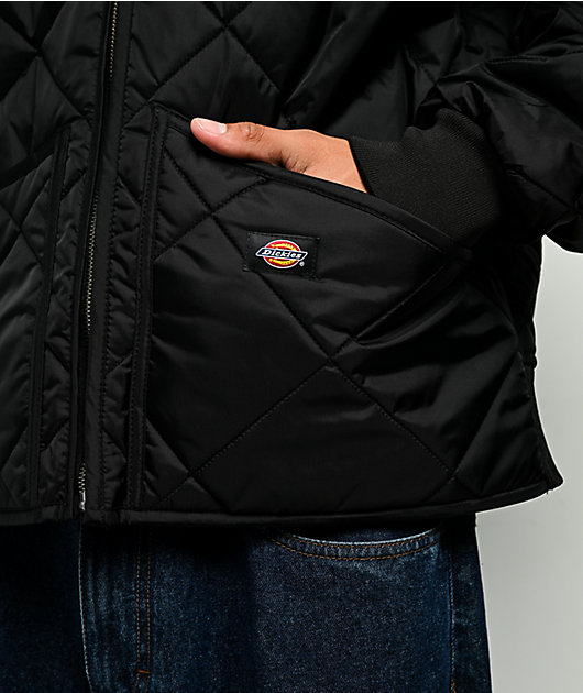 Dickies Diamond Quilted Black Jacket | Zumiez