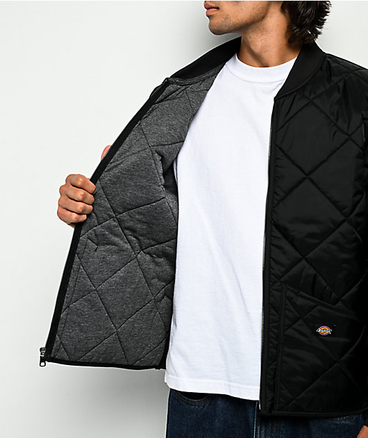 Dickies Diamond Quilted Black Jacket | Zumiez
