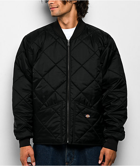 Dickies Diamond Quilted Black Jacket | Zumiez