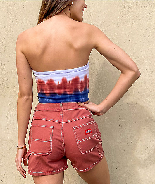 Dickies Dip Dye Apricot & Navy Tube Top