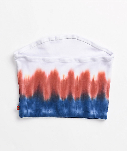 Dickies Dip Dye Apricot & Navy Tube Top