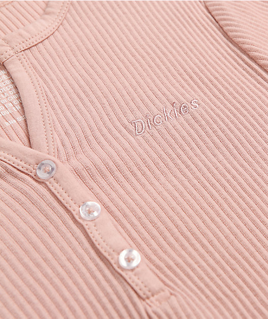 Dickies Dusty Rose Long Sleeve Henley Shirt