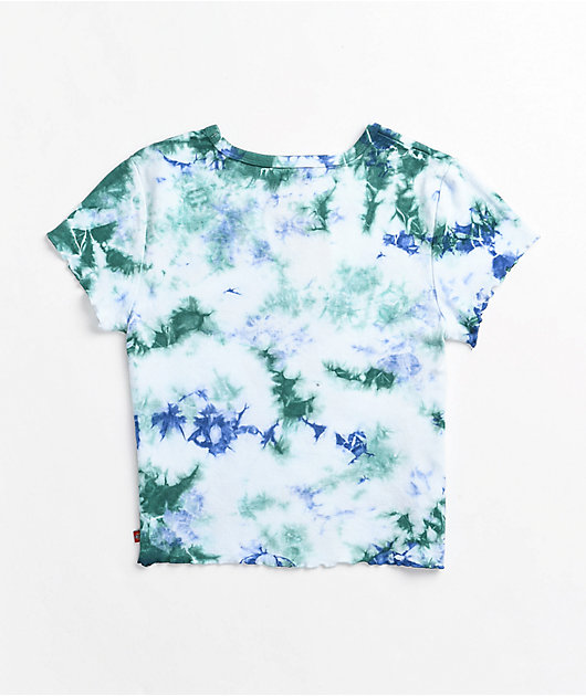 Dickies Green & Blue Tie Dye Crop T-Shirt