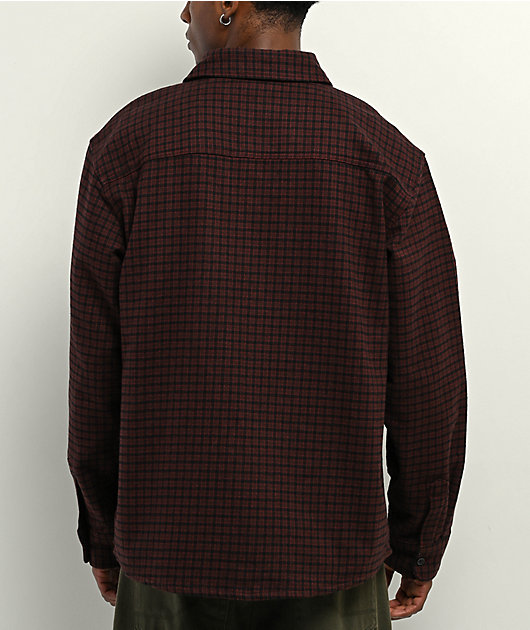 Dickies Hendersonville Brown Plaid Long Sleeve Button Up Shirt