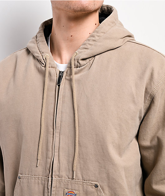 Dickies Hilham Beige Hooded Canvas Jacket