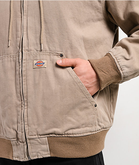 Dickies Hilham Beige Hooded Canvas Jacket