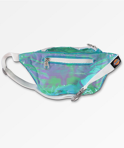 clear iridescent fanny pack