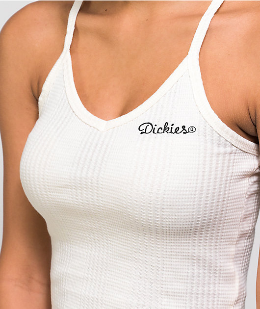Dickies Lettuce Edge V Neck Natural Cami Tank Top