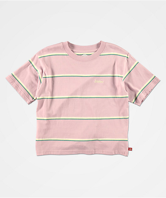 Dickies Lilac Stripe Crop T-Shirt
