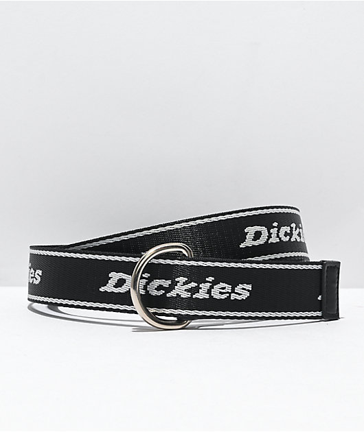 correct rouw Mainstream Dickies Logo Black D-Ring Web Belt