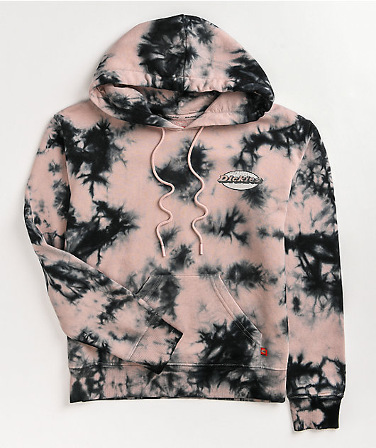 Dickies Pink & Black Tie Dye Hoodie