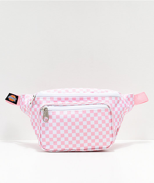 red and white checkered fanny pack