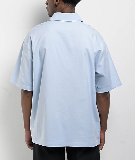 Dickies Ranch Light Blue Quarter Zip Work Shirt