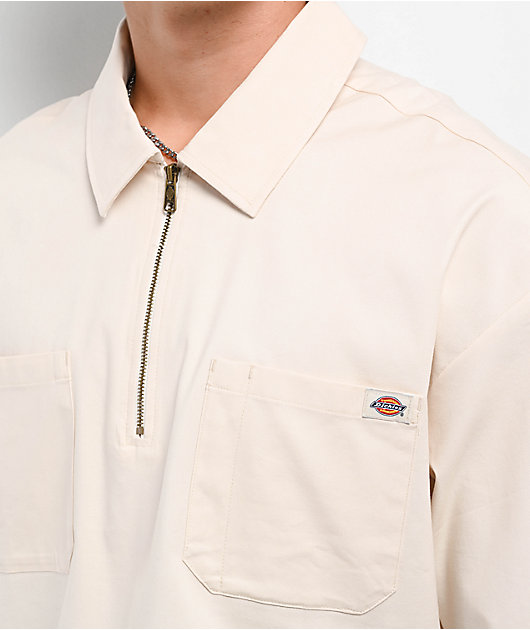 Dickies Ranch Whitecap Quarter Zip Work Shirt | Zumiez