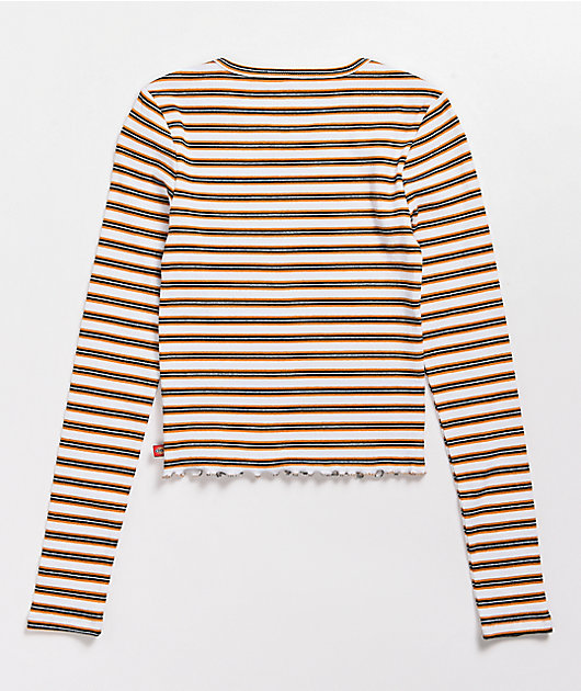 Dickies Stripe Rust Crop Long Sleeve T-Shirt