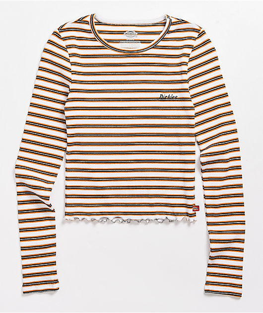 Dickies Stripe Rust Crop Long Sleeve T-Shirt
