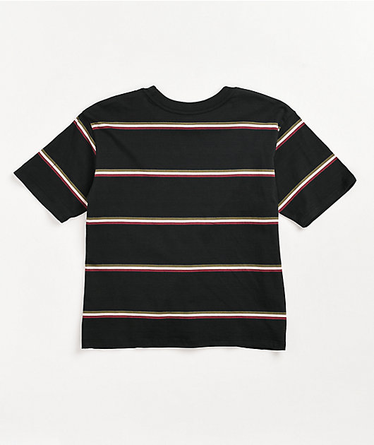 Dickies Tomboy Black & Pink Stripe Crop T-Shirt