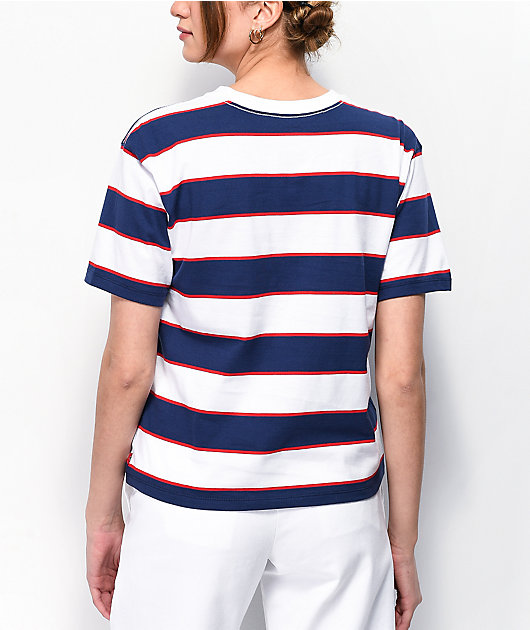 Dickies Tomboy Navy, White & Red Stripe T-Shirt