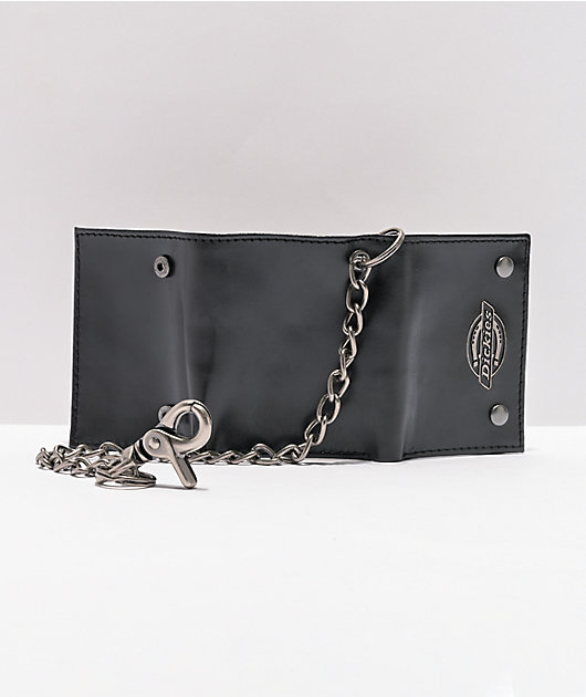 Dickies Trifold Black Chain Wallet