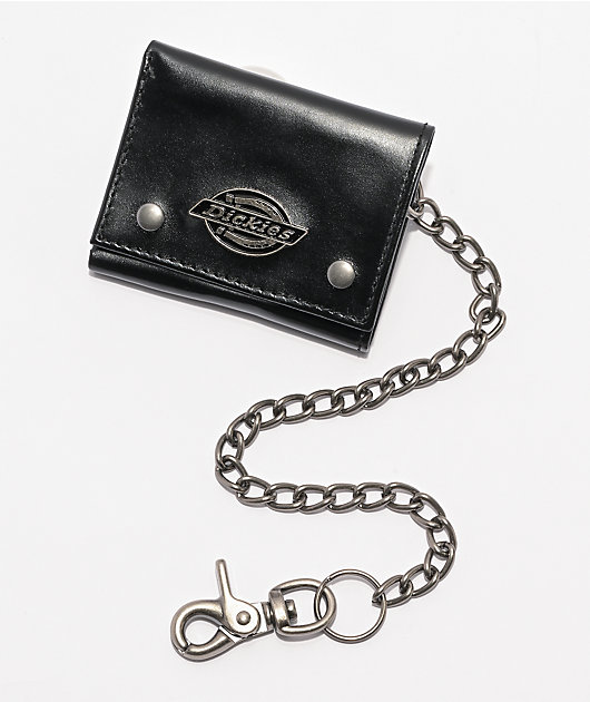 Dickies Trifold Black Chain Wallet