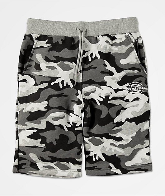 Dickies shorts de punto de punto de camuflaje gris para niños