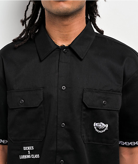 Dickies x Lurking Class by Sketchy Tank Eisenhower Black Short Sleeve Button Up Shirt