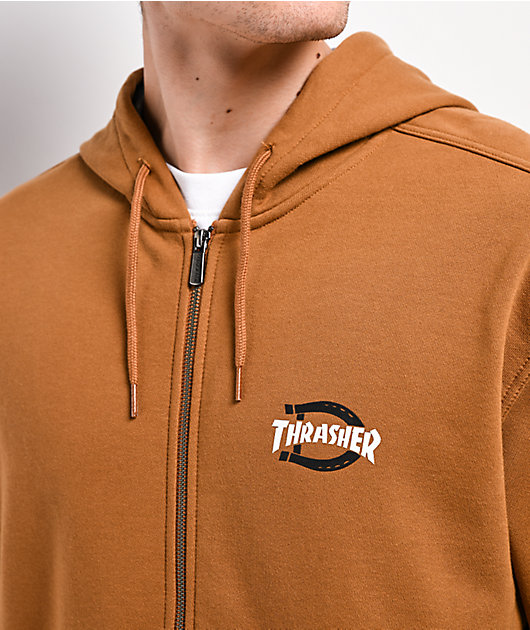 Dickies x Thrasher Brown Zip Hoodie | Zumiez
